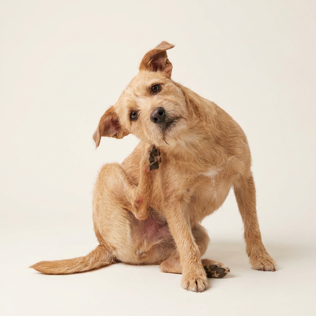 Cachorro com coceira frequente se coçando